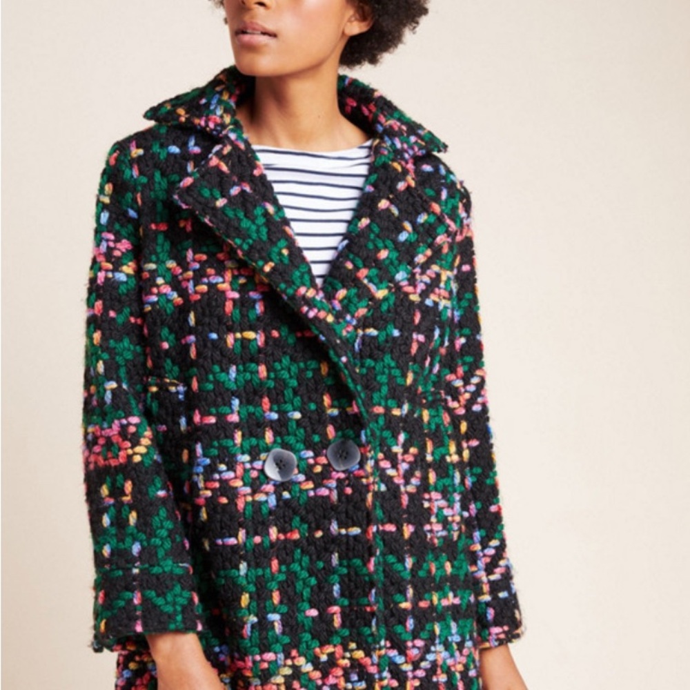 Anthropologie, Multicolor Tweed Women's Coat